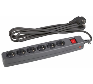 Фильтр сетевой ЭРА SFX-6es-4m в ассорт. с/з, выкл., 6гн, 4м, 10А